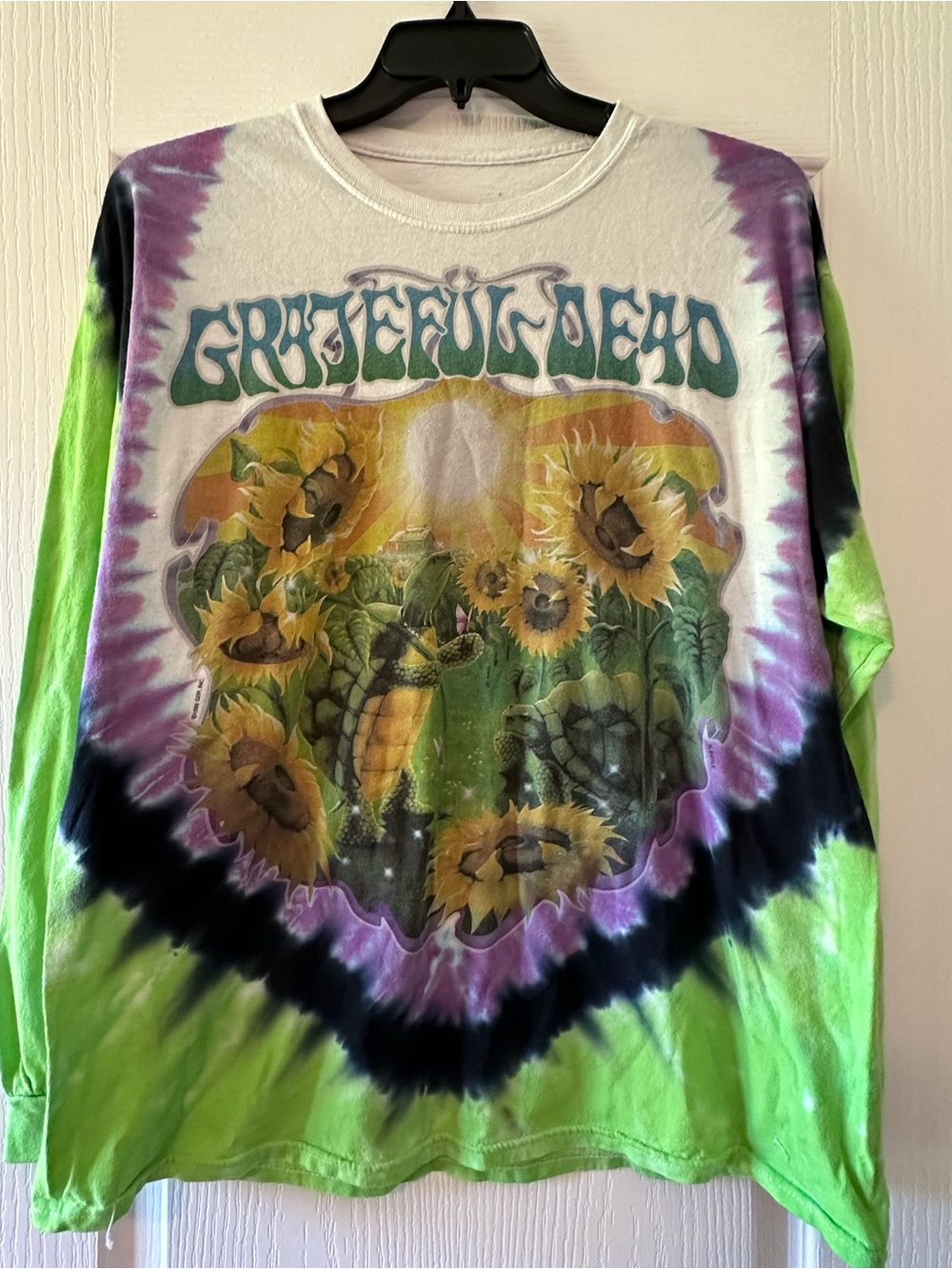 Grateful Dead “Sunflower Terrapin” Tie-Dye Long Sleeve Shirt - Green/Purple